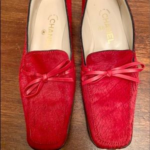 Red Chanel Loafers size 7